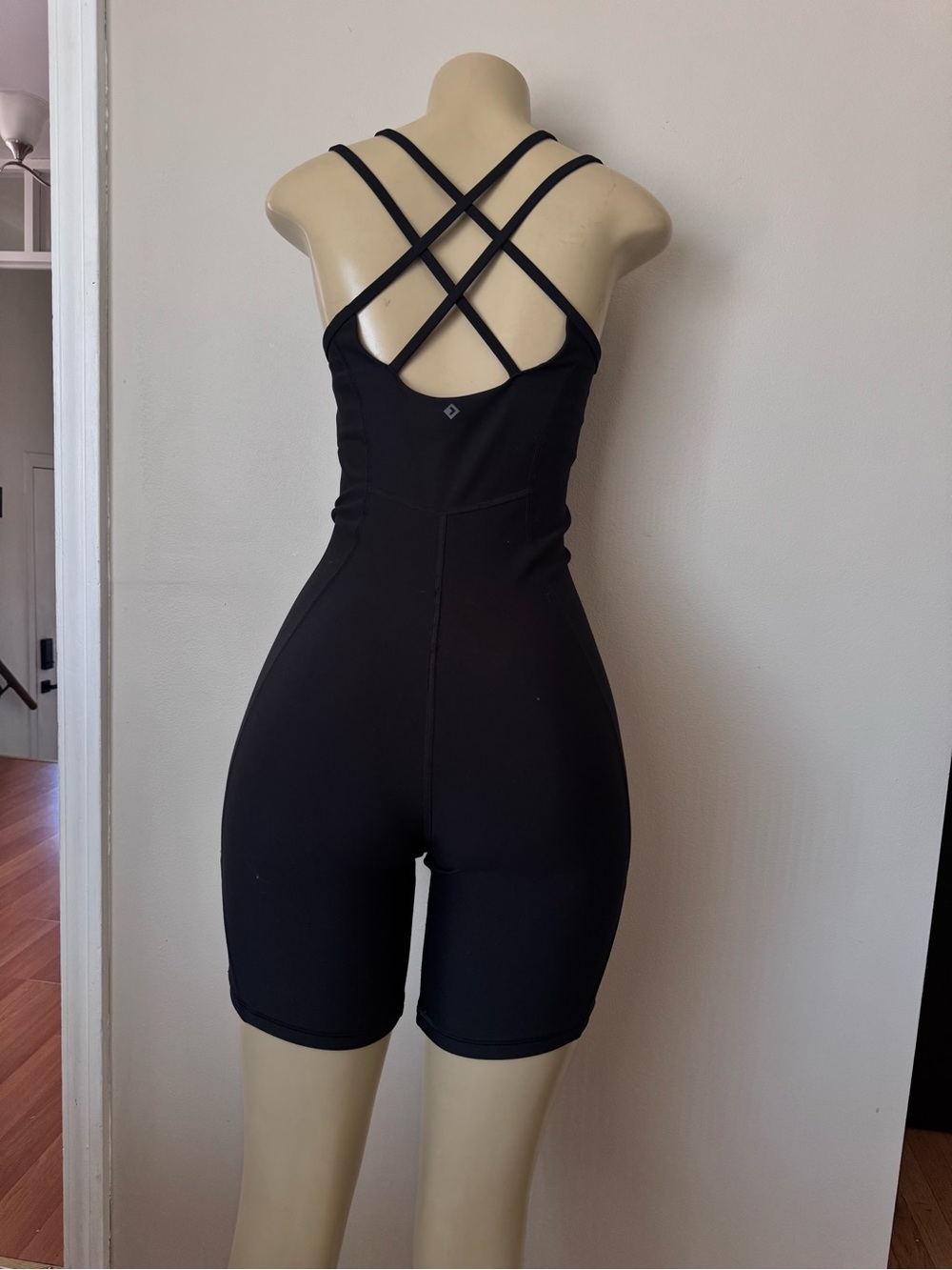 Women’s Black Strappy Back Active Jumpsuit